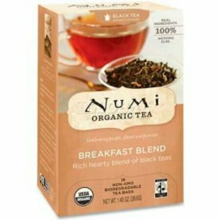 NUMI ORGANIC TEA Numi® Organic Tea Black Tea, Breakfast Blend, Single Cup Bags, 18/Box NUM10220